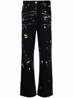 MSGM широкие джинсы с эффектом разбрызганной краски