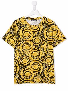 Versace Kids футболка с принтом Barocco