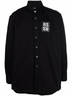 Raf Simons рубашка с нашивкой-логотипом