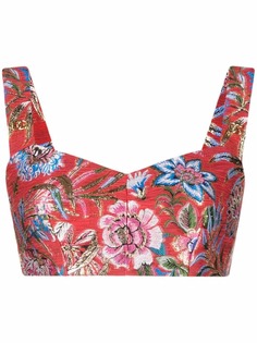Dolce & Gabbana жаккардовый топ-бюстье с цветочным узором