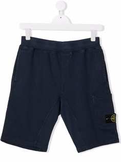 Stone Island Junior шорты с нашивкой-логотипом