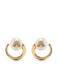 Vivienne Westwood серьги-гвоздики Orb с жемчугом
