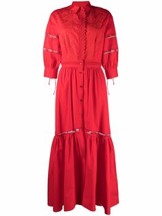 Ermanno Scervino платье-рубашка с вышивкой