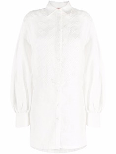 Ermanno Scervino длинная рубашка с кружевной манишкой