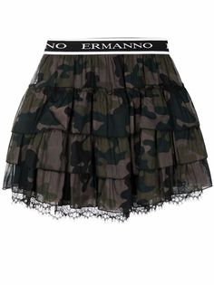 ERMANNO FIRENZE юбка мини с камуфляжным принтом