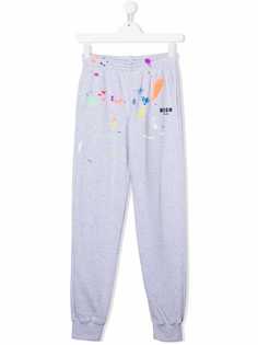 MSGM Kids брюки с эффектом разбрызганной краски