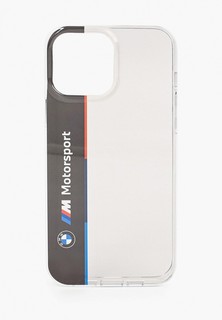 Чехол для iPhone BMW 13 Pro Max, Motorsport PC/TPU Tricolor Vertical Hard Transp/Black
