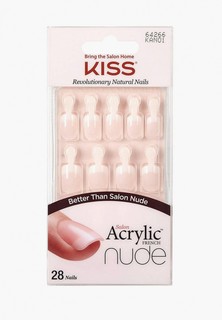 Накладные ногти Kiss с клеем "Безупречный нюд" короткой длины, 28 шт.