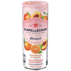 Безалкогольный напиток SANPELLEGRINO MOMENTI газированный с соком мандарина и персика 330 мл