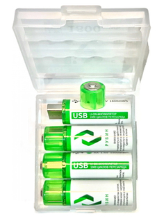 Аккумулятор АА - Рубин Li-Ion 1.5V 1800mAh (4 штуки) РЭ-АА1800 Rubin