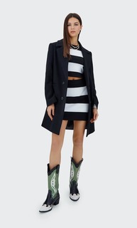 Stradivarius Трикотажная Мини-Юбка В Полоску Цвет Небеленого Полотна Xs