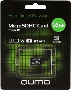 Карта памяти 16GB Qumo QM16GMICSDHC10NA microSDHC Class 10 без адаптера