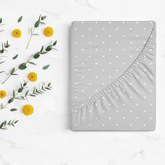 Простыня Нордтекс &quot;Облачко&quot; Grey dots, на резинке, 60х120см