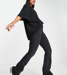 Черные выбеленные джинсы с клешем от колена из органического хлопка COLLUSION x008-Черный цвет