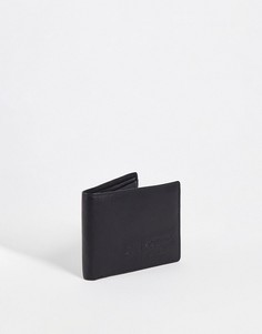 Черный кожаный бумажник двойного сложения Original Penguin