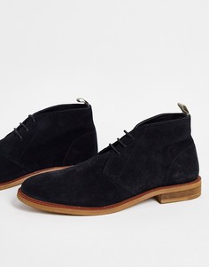 Черные ботинки чукка из натуральной замши Topman Calvin-Черный