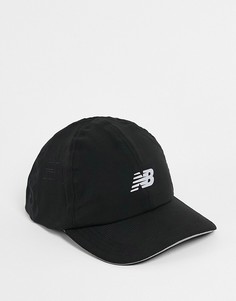Черная кепка унисекс для бега с логотипом New Balance Running-Черный