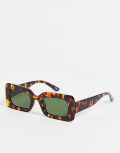 Квадратные солнцезащитные очки в крупной оправе черепаховой расцветки ASOS DESIGN Recycled-Коричневый цвет