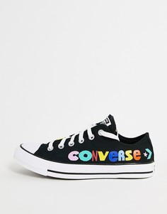 Черные кроссовки с принтом Converse Chuck Taylor All Star Ox Much Love-Черный