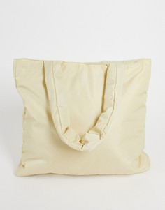 Уплотненная сумка-тоут в стиле oversized цвета экрю ASOS DESIGN-Разноцветный