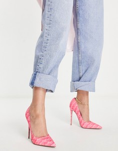Розовые туфли-лодочки с принтом на каблуке-шпильке ASOS DESIGN Passion-Розовый цвет