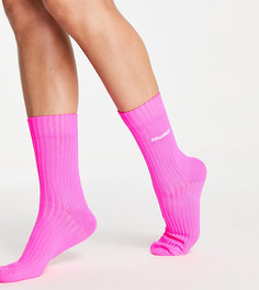 Розовые носки с маленьким логотипом COLLUSION-Розовый цвет