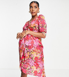 Розовое платье с запахом Hope & Ivy Maternity Vanessa-Розовый цвет