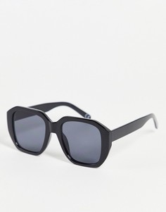 Черные массивные солнцезащитные очки с темными линзами ASOS DESIGN-Черный цвет