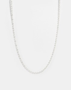 Серебристое ожерелье-цепочка с плетением «веревка» Chained & Able-Серебристый