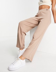 Прямые коричневые брюки в рубчик Puma Classics-Коричневый цвет