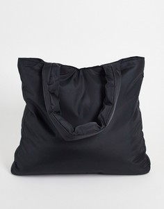 Черная уплотненная сумка-тоут в стиле oversized ASOS DESIGN-Черный