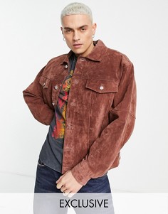 Коричневая замшевая куртка Reclaimed Vintage Inspired-Коричневый цвет