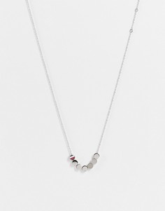 Серебристое ожерелье из нержавеющей стали с плоскими круглыми бусинами Tommy Hilfiger-Серебристый
