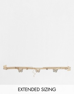 Золотистый пояс-цепочка с подвесками в виде бабочек ASOS DESIGN Curve