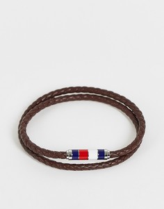 Кожаный коричневый браслет в несколько оборотов Tommy Hilfiger-Коричневый цвет