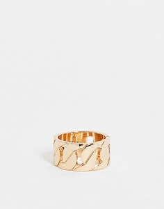 Серебристое кольцо с дизайном в виде цепочки WFTW-Золотистый