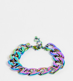 Массивный радужный браслет-цепочка якорного плетения Faded Future-Разноцветный