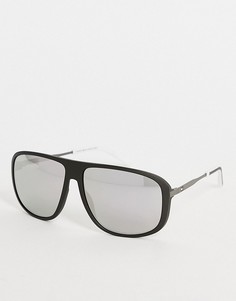 Солнцезащитные очки-авиаторы с широкой оправой серебристого цвета Tommy Hilfiger-Серый