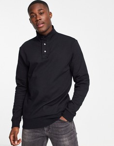 Черный свитшот с высоким воротником на кнопках от комплекта Only & Sons