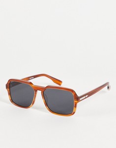 Женские солнцезащитные очки в квадратной мраморно-черепаховой оправе с черными стеклами Spitfire Cut Twenty-Черный цвет