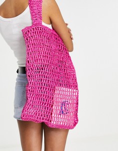 Розовая сумка-тоут вязки кроше Topshop-Розовый цвет