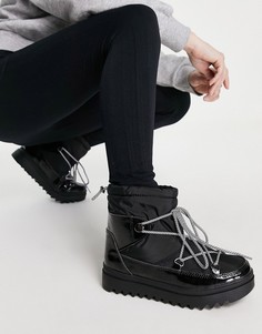 Черные короткие снежные ботинки Glamorous-Черный