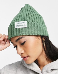 Зеленая шапка-бини с надписью NA-KD X Lisa Schniffer-Зеленый цвет
