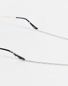 Серебристая цепочка для солнцезащитных очков из нержавеющей стали толщиной 4 мм плетения "Фигаро" ASOS DESIGN-Серебристый