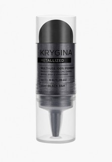 Тени для век Krygina Cosmetics и смоки рассыпчатые, пигмент для глаз Metallized Black Silk, 8 г