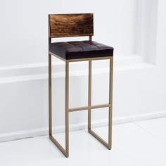 Барный стул шоколад в натуральной коричневой коже (archpole) коричневый 37x99x39 см.