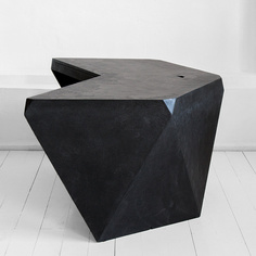 Рабочий стол гексагон брильянт из микроцемента в темно-сером цвете (archpole) серый 132x74x114 см.