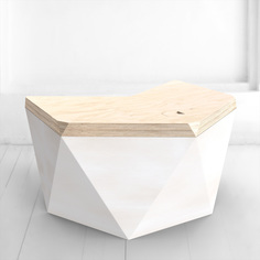 Рабочий стол гексагон брильянт в белом цвете со столешницей в натуральном цвете березы (archpole) белый 132x74x114 см.