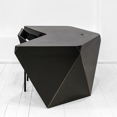 Рабочий стол гексагон брильян т в черном цвете (archpole) черный 132x74x114 см.
