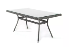Обеденный стол из искусственного ротанга Латте 160 grey 4sis